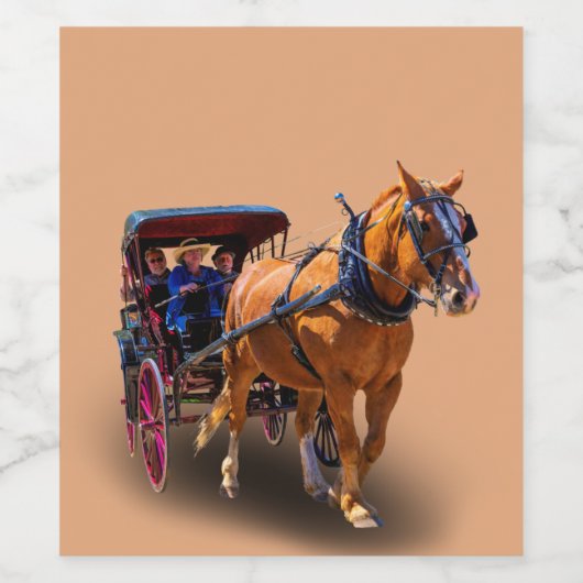 PFERDE UND BEFÖRDERUNG WEINETIKETT (Einzelnes Label)