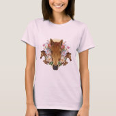 Pferde und Blume T-Shirt (Vorderseite)