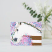 Pferde und Blumen Postkarte (Stehend Vorderseite)