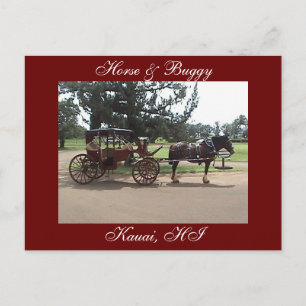 Pferde und Buggy, Kauai, HI Postkarte