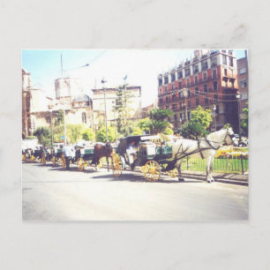 Pferde und Carraige Valencia Spanien Postkarte