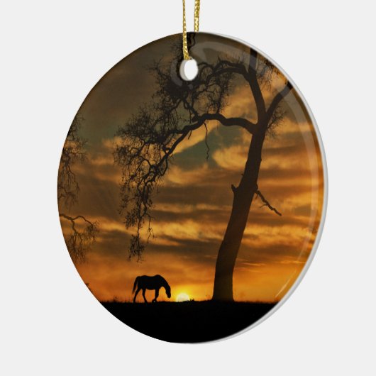 Pferde und Eichen Keramik Ornament (Links)