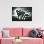 PFERDE UND FILLEN, CANVAS DRUCKEN, ZWEI FOALS KUNS LEINWANDDRUCK (Insitu (Wohnzimmer))