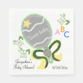 Pferde und gelbe grüne Baby Rattle Baby Dusche Serviette (Vorderseite)