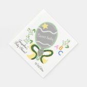 Pferde und gelbe grüne Baby Rattle Baby Dusche Serviette (Ecke)