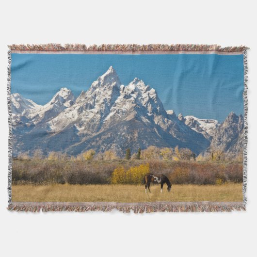 Pferde und Grand Tetons, Elchkopfranke Decke (Vorderseite)