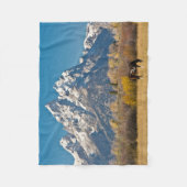 Pferde und Grand Tetons, Elchkopfranke Fleecedecke (Vorderseite)