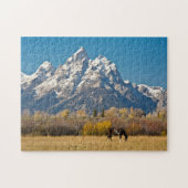 Pferde und Grand Tetons, Elchkopfranke Puzzle (Horizontal)