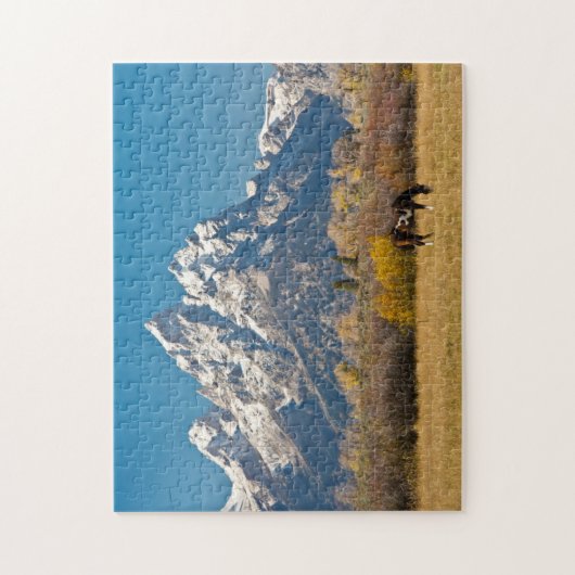 Pferde und Grand Tetons, Elchkopfranke Puzzle (Vertikal)
