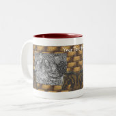 Pferde und Hay Bales Personalisiertes Foto Zweifarbige Tasse (Vorderseite Links)