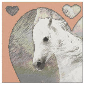 Pferde und Herz Stoff (Nahaufnahme)