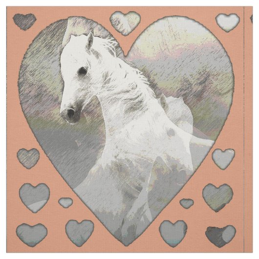Pferde und Herz Stoff (Muster)