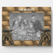 Pferde und Heuballen ergänzen Ihr Foto Personalisi Fotoplatte (Vorderseite)