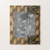 Pferde und Heuballen ergänzen Ihr Foto Personalisi Puzzle (Vertikal)