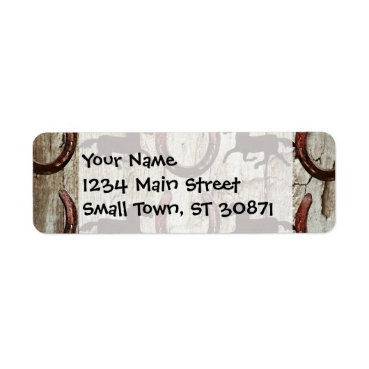 Pferde und Hufeisen auf Barnholz Cowboy Geschenke (Vorne)