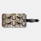 Pferde und Hufeisen auf Barnholz Cowboy Geschenke Gepäckanhänger (Rückseite horizontal)