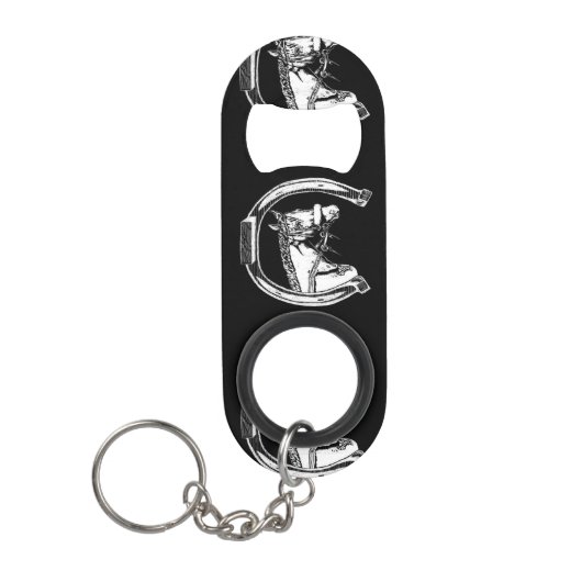 Pferde-und Hufeisen-Kratzer-Kunst Schlüsselbund Flaschenöffner (Vorderseite)