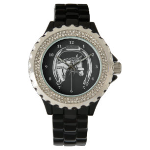Pferde und Hufeisen Kunst, Dichtung und Musik Armbanduhr