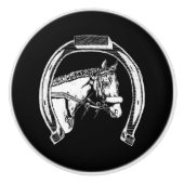 Pferde und Hufeisen Kunst, Dichtung und Musik Keramikknauf (Vorderseite)