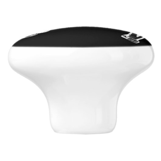 Pferde und Hufeisen Kunst, Dichtung und Musik Keramikknauf (Seitenansicht)