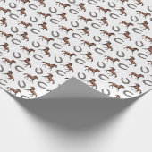 Pferde- und Hufeisenmuster Geschenkpapier (Ecke)