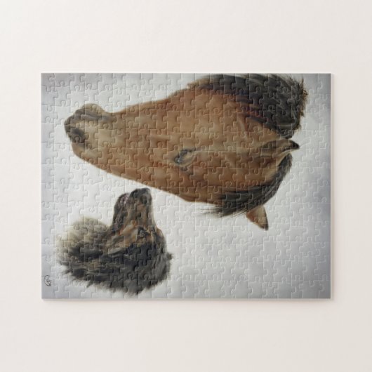 Pferde-und Hundepuzzlespiel Puzzle (Horizontal)