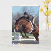 Pferde und Jumping Grußkarte anzeigen Karte (Gelbe Blume)