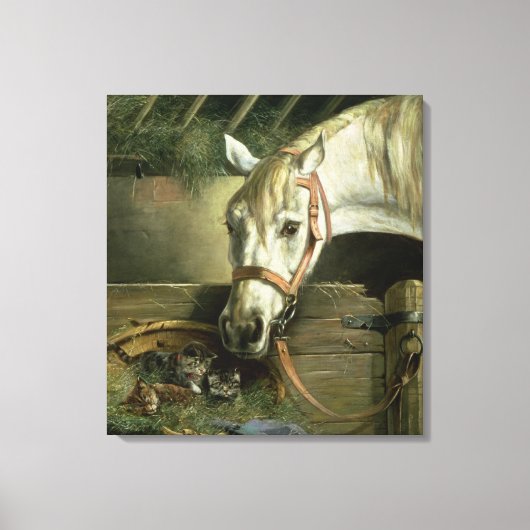 Pferde und Kätzchen, 1890 Leinwanddruck (Vorderseite)