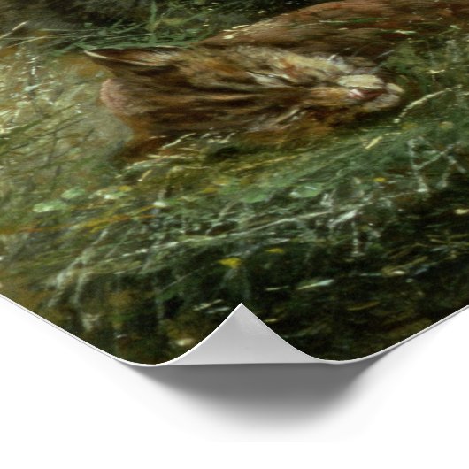 Pferde und Kätzchen, 1890 Poster (Ecke)