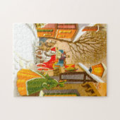 Pferde und Kutsche im Schnee Puzzle (Horizontal)