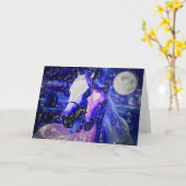 Pferde und Nacht Karte (Gelbe Blume)