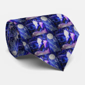 Pferde und Nacht Krawatte (Gerollt)