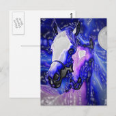 Pferde und Nacht Postkarte (Vorne/Hinten)