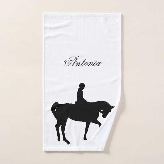 Pferde- und Reiter-Silhouette Handtuch (Handtuch)