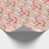 Pferde und Rosensträucher Geschenkpapier (Ecke)