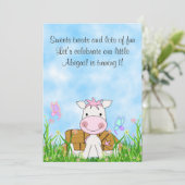 Pferde und Schmetterlinge 1. Geburtstag Einladung (Stehend Vorderseite)