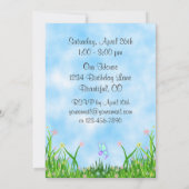 Pferde und Schmetterlinge 1. Geburtstag Einladung (Rückseite)