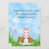 Pferde und Schmetterlinge 1. Geburtstag Einladung (Vorne/Hinten)