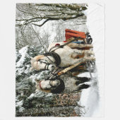 PFERDE UND SCHNEE IM SCHNEE FLEECEDECKE (Vorderseite)