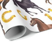 Pferde und Schuhmuster Geschenkpapier (Rolleneckpunkt)