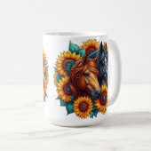 Pferde und Sonnenblumen Kaffeetasse (VorderseiteRechts)