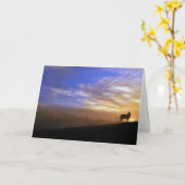 Pferde-und Sonnenuntergang-Beileids-Karte Karte (Gelbe Blume)