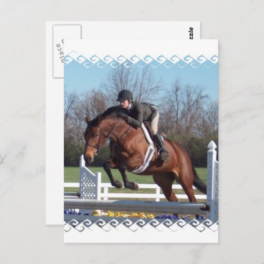 Pferde und Springen Postkarte anzeigen (Vorne/Hinten)