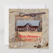 Pferde und Stall Frohe Weihnachtskarte (Vorderseite)