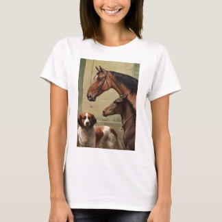 Pferde und Vintage Kunst Bernhardiners T-Shirt