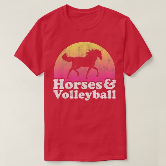 Pferde und Volleyball Frauen oder Mädchen Pferde T-Shirt (Design vorne)