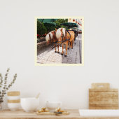 Pferde und Wagen Poster (Küche)