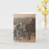 Pferde und Wagens Digitale Kunst, Deutsch zum Gebu Karte (Gelbe Blume)