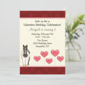 Pferde Valentine zum Geburtstag Einladung von Mädc (Stehend Vorderseite)