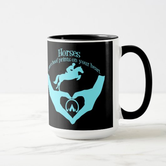 Pferde Verließ Hoof Prints auf dem Herzen Tasse (Rechts)